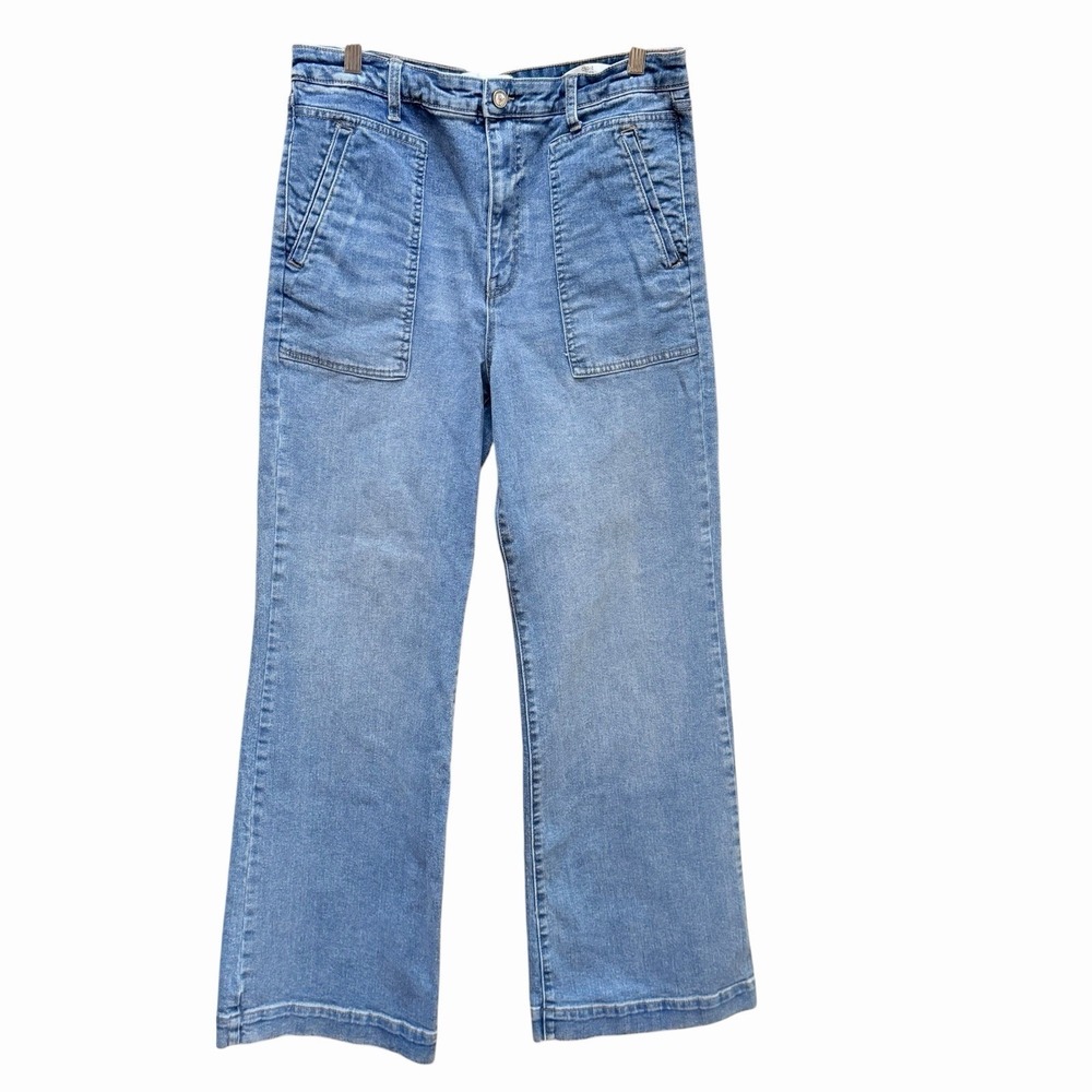 Sam Edelman Codie High Rise Wide Leg Womens Jeans Size 31 Light Blue Casual Boho